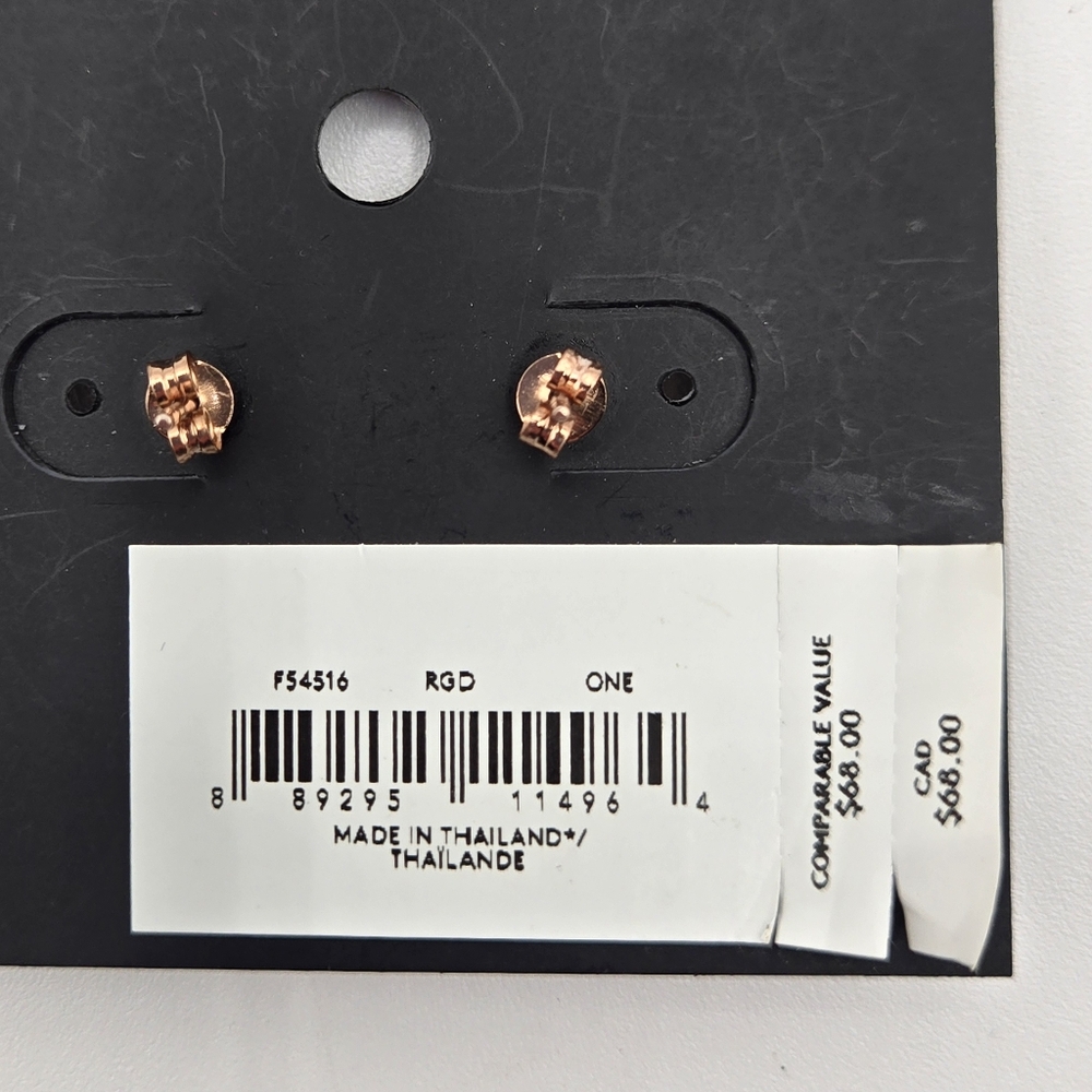 COACH NEW Open Circle Rose Gold Colored Stud Earrings - Picture 3 of 4